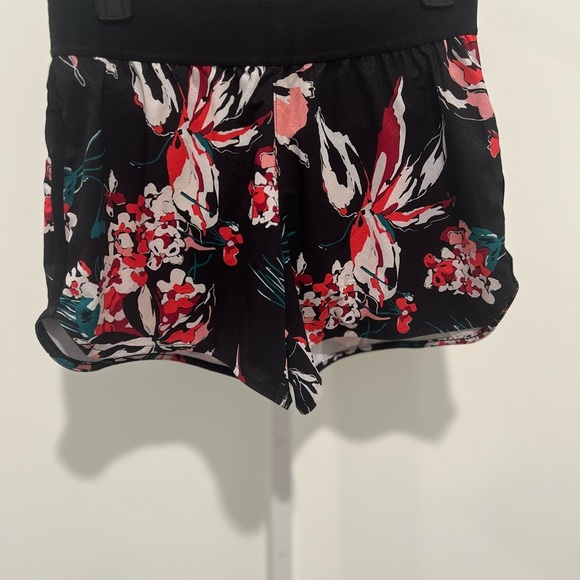 Black and Red Athletic Shorts with Elastic Waistband - Picture 1 of 2